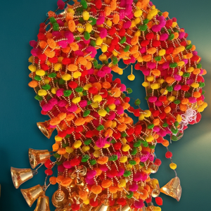 Perles de décoration de bonne qualité Pompons avec des glands à clochettes Décoration murale Portes Torans Latkan pour les décorations de mariage Haldi - Product Image 3