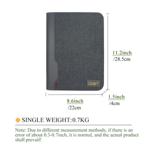Sang trọng tùy chỉnh PU da rPet danh mục đầu tư cho khắc trường padfolio chất kết dính với xử lý và dây kéo - Product Image 3