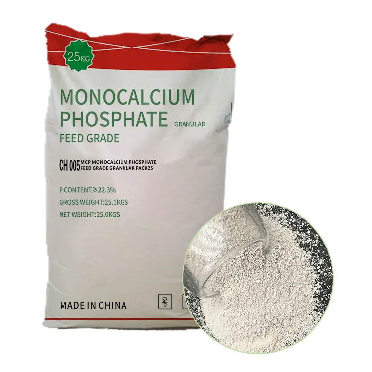 Fosfato de monocalcio de grado alimenticio, fabricante de polvo MCP 22%, venta al por mayor