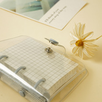 Mini Transparenter Weicher PVC-Notizbuchumschlag Schutzhülle Runder Ringbuch-Notizbuchumschlag mit 80 Seiten Nachfüllpack