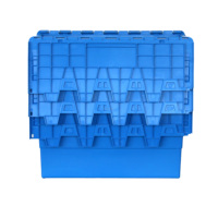 Couvercle attaché 200kg Stack Loading Stack Box Caisses de stockage en plastique Boîtes de déménagement en plastique emboîtables