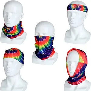 Wholesale Neck Gaiter Seamless Bandanas Tie Dye Rainbow LGBT Polyester Face Cover Custom Bandana