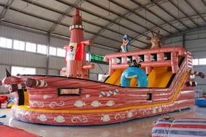 Maison gonflable de rebond de garçon de bateau de pirate avec le château gonflable de <span class=keywords><strong>piscine</strong></span> de boule de fosse de saut personnalisé de toboggan - Product Image 2