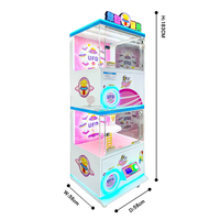 Machine à pinces Lucky Egg à deux niveaux, à monnayeur, pour attraper les prix, avec éclairage LED rose, pour centre de jeux