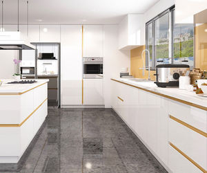 Juego de Muebles de Cocina Modulares de Madera con Acabado Brillante Personalizado para Uso en Villas y Apartamentos, Origen Guangdong - Product Image 6