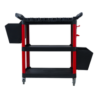 Haute qualité multi-fonction réparation automatique 3 étagères de stockage main pousser en plastique outil chariot nettoyage voiture détaillant chariot roulant chariot