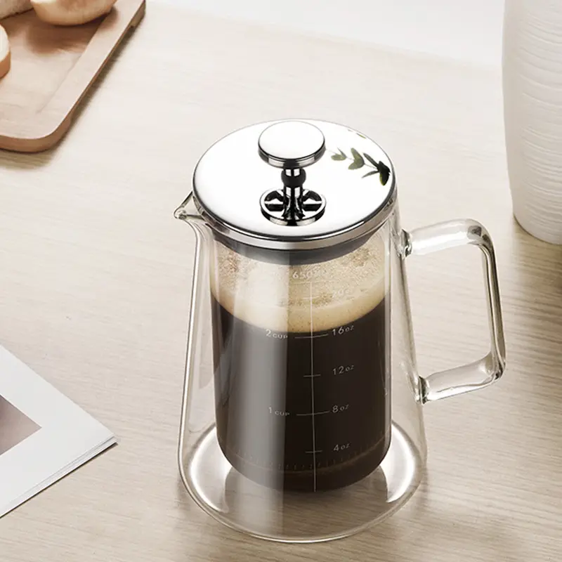 최신 핫 커피 프랑스 프레스 메이커 주방 액세서리 커피 플런저 메이커 프랑스어 프레스 더블 레이어 presser