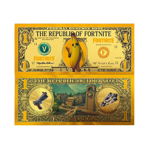 Billet de banque en feuille d'or 1000 <span class=keywords><strong>V</strong></span>-Bucks à collectionner - Souvenir inspiré <span class=keywords><strong>des</strong></span> jeux vidéo, Billet de banque décoratif en or, Cadeau pour les fans et les joueurs - Product Image 5