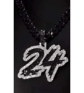 Pendentif personnalisé moderne avec chiffres et lettres, serti de diamants Moissanite VVS, en argent sterling 925, bijoux hip-hop pour homme - Product Image 4