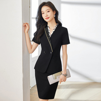 Costume à manches courtes pour femme, été, boutique de bijoux, boutique d'or, vêtements professionnels, serveur, étiquette, caissier, vêtements de travail