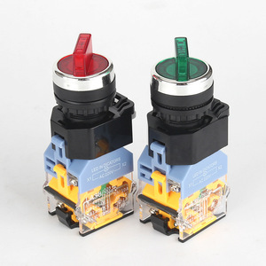 Interrupteur rotatif YHBS-38-22RD 10A avec LED, diamètre du trou de 22 mm, matériau ABS, indice de protection IP65, frais de port non inclus - Product Image 1