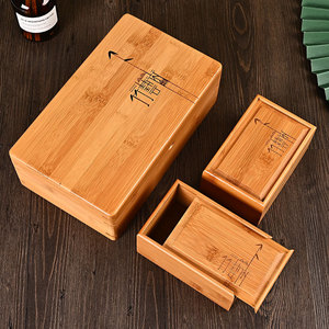 Caja de Té de Bambú Rectangular, Color Madera Natural, Pintura en Aerosol, Regalo Artesanal, Almacenamiento de Té Pu'er, Grosor Personalizable - Product Image 4