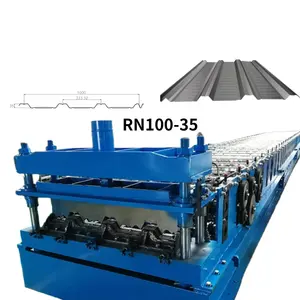 Mexico Calibre 22-Calibre 26 Galvanized Steel Industrial Warehouse Roof Sheet RN100-35 Roof Deck Roll Forming Machine