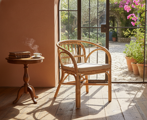 Fauteuil en rotin Dolvio Skin, design moderne, confortable et élégant, pour salon extérieur, artisanal, durable, pour maison, appartement, hôtel - Product Image 3