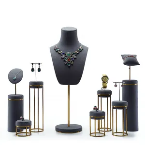 DIGU Shop Penghitung Jam Tangan Logam, Set Kalung Gelang Rantai Tangan Pajangan Perhiasan