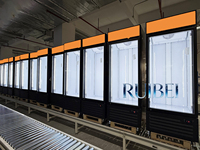 Réfrigérateur et congélateur commercial vertical en verre pour supermarché, vitrine à porte unique, congélateur à crème glacée