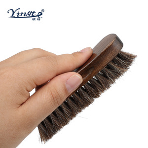 Yinste Curved <b>Shoe</b> Brush Solid Wood Horse Hair <b>Soft</b> Bristles For <b>Shoe</b> Care - Product Image 3