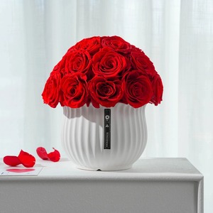 تصميم مستقبلي كلاسيكي ريفن ترافرتين فينيسي مع وردة مجففة محفوظة للأبد للزينة المركزية - Product Image 1