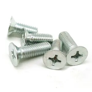 M3 din7985 White Zinc Plated self drilling compound head truss phillips Flat Head machine screw