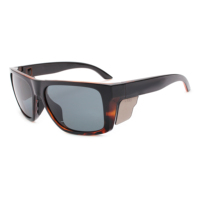 Lunettes de soleil de sport avec motif écaille de tortue, monture rectangulaire et branches en caoutchouc souple pour les sports de plein air