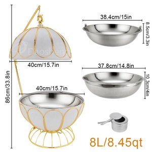 Plato de frotamiento colgante blanco redondo de lujo DaoSheng 8L <span class=keywords><strong>China</strong></span> para equipo de cocina para fiesta de boda de acero inoxidable - Product Image 4