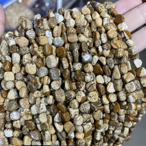 Matériaux bruts pour la fabrication de bijoux : Perles en pierre d'obsidienne <span class=keywords><strong>acajou</strong></span> de forme libre 6*8mm, brin de 38cm - Product Image 3