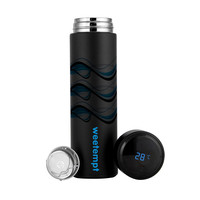 Bouteille isotherme intelligente moderne et écologique personnalisée avec logo, 500 ml, affichage numérique de la température LED, filtre en acier inoxydable, vide