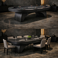 Table de poker professionnelle de luxe pour 8 à 10 personnes, table de poker en bois de luxe avec chaises, table de poker moderne Texas Hold'em à vendre