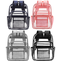 Sac à dos transparent pour l'école, approuvé pour les stades, sac à dos transparent pour garçons, filles, enfants, sac en PVC résistant, transparent, pour les voyages