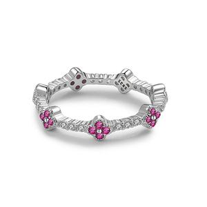 خاتم إصبع من ذيل البرسيم للنساء بأربع أوراق شجر قابلة للتكديس S925 من الفضة الإسترلينية S925 - Product Image 6