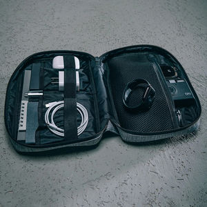 New Multipurpose Large Capacity Travel Cable Organizer USB Charger Zipper Tech Gadget Bag Shockproof OEM ODM with <b>Elastic</b> Band - Product Image 3