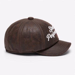 Béret personnalisé en cuir PU premium avec chaîne métallique, imprimé par sublimation et broderie 3D, style gothique streetwear, réglable, unisexe, quatre tailles - Product Image 3