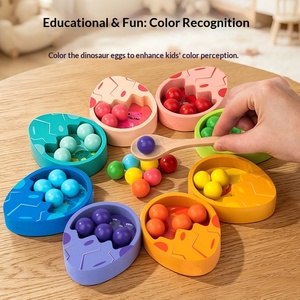 Jeu d'œufs de dinosaures colorés en bois CE CPC pour l'apprentissage des calculs mathématiques et le développement cognitif - Product Image 4
