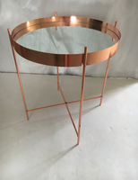 Plateau miroir carré noir, style moderne, avec bout latéral, table basse, design KD