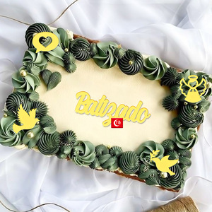 Thiết Kế Mới Chữ Thập Vàng Và Bé Phép Rửa Acrylic Bánh Topper Đảng Trang Trí Toppers Cho Bánh - Product Image 2