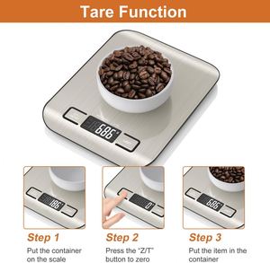 Balance de cuisine numérique compacte en acier inoxydable pour peser les aliments et mesurer les apports nutritionnels, précision 0,1g - Product Image 6