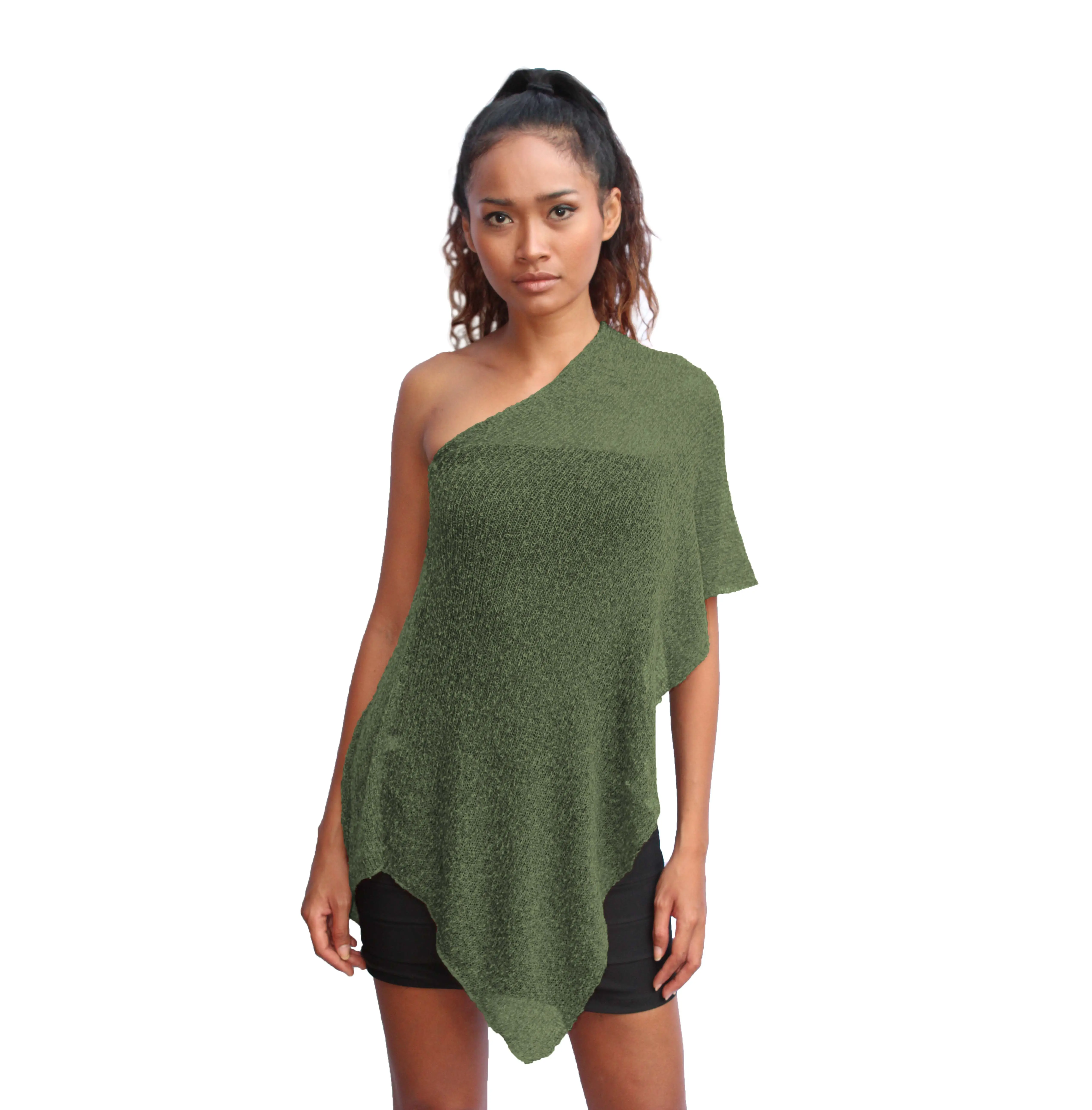 Elegante Poncho Vrouwen-Zomer Lente Dameskleding-Dames En Meisjes Kleding 100% Rayon Stof Één Maat Groen