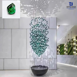 レストラン、ホテルロビー装飾用吊り下げ照明、モダンラグジュアリー大型ガラス製エンジニアリングカスタムシャンデリア照明 - Product Image 4