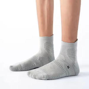 Custom Men's Elite Basketball Tennis Athletic Crew <b>Socks</b> – Polyamide Nylon Compression Terry Cushion Deodorant for Spring Bottom - Product Image 2