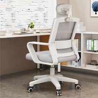 Chaise de bureau moderne avec appui-tête réglable, en maille, sans roulettes, pour la maison, le bureau, l'hôpital, les salles de conférence et le personnel hôtelier
