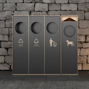 MARTES KR02 Hot Selling Outdoor Public Commercial Metal Dustbin Sorting Recycle Waste Bin 3 4 Compartment Garbage Trash Can