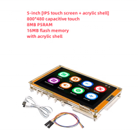 Papan pengembangan ESP32-S3 LVGL dengan layar grafis LCD 5 inci, layar kapasitif, wifi, BLE, MCU