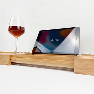 <strong>Bamboo</strong> <strong>Bath</strong> Caddy Bathtub <strong>Tray</strong> with Caddle Jar Christmas Gift - Product Image 5