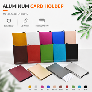 Factory Direct Trendy Auto Card Pop Up <b>Wallet</b> for Unisex Aluminum Card Holder <b>RFID</b> <b>Blocking</b> Slim Thin Metal Credit Card Case - Product Image 6