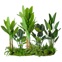 Tanaman Hias Buatan Skala Besar, Palem Travelers, Alocasia, Monstera, Tanaman Lantai untuk Interior/Toko, Desain Lanskap