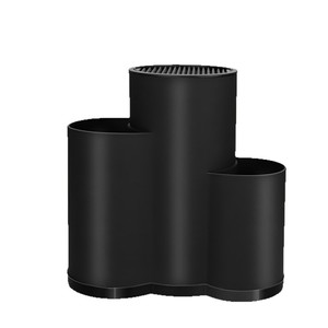 Support de couteaux en plastique, support d'ustensiles de cuisine intégré en trois parties, noir, style japonais et coréen - Product Image 3