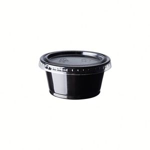 Gobelets à sauce jetables transparents/noirs en PP avec couvercle, pour salades, portions individuelles, vente en gros d'usine pour la restauration - Product Image 5