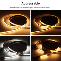 Bande LED COB Pixel Monocouleur CCT à Effet de Chasse, Guirlandes Lumineuses Adressables WS2811 10mm 24V 360 LED/m, Ruban LED SPI à Effet Eau Courante