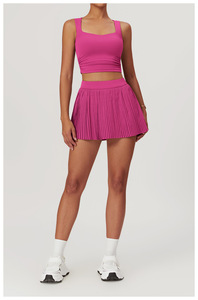 Conjuntos de Falda Deportiva para Mujer, 2 Piezas, Top de Yoga, Conjuntos de Fitness para Gimnasio, Faldas de Yoga Plisadas para Mujer, Conjuntos de Falda de Tenis, Oferta 2024 - Product Image 2