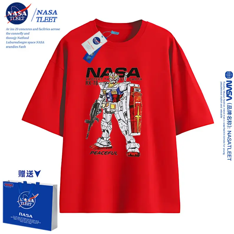 Nasa2024 Nieuwe Zomer Tshirt Met Korte Mouwen Jongens En Meisjes Dunne Tops Met Korte Mouwen Kleding Baby Zomer Stolsel